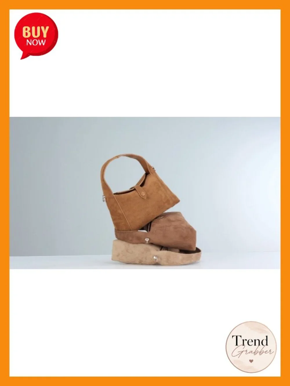 Vintage Half-Moon Suede Hobo Handbag with Detachable Crossbody Strap